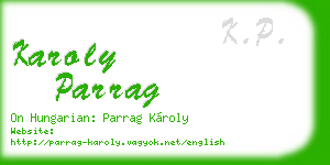 karoly parrag business card